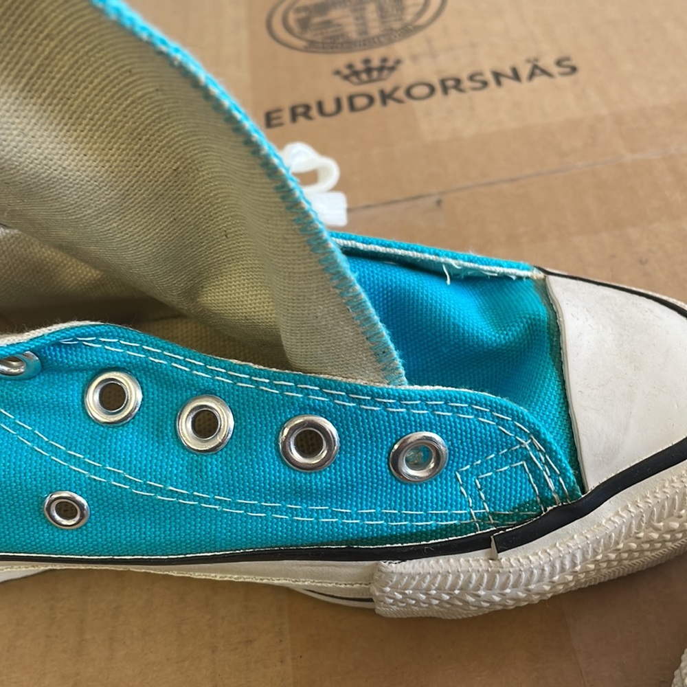 Womens Vintage Turqouise High Tops Size 5.5 - Picture 4 of 6
